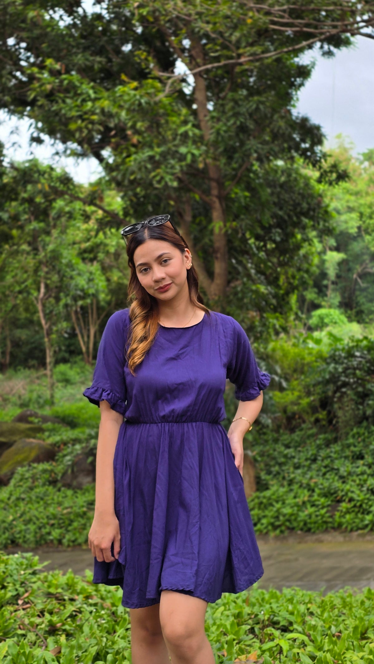 SC41 Dress | Roundneck Bell Sleeves Skater Flared Linen Dress
