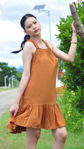 SC69 Sleeveless Multiway Tiered Linen Dress
