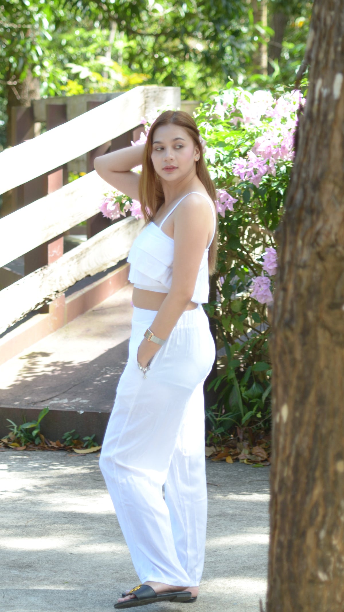 SC89 Set | Pleated Spagetti Strap Top and Trouser Pants Linen Set