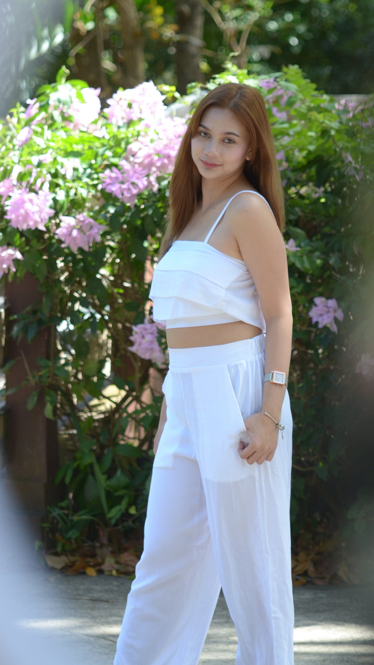 SC89 Set | Pleated Spagetti Strap Top and Trouser Pants Linen Set