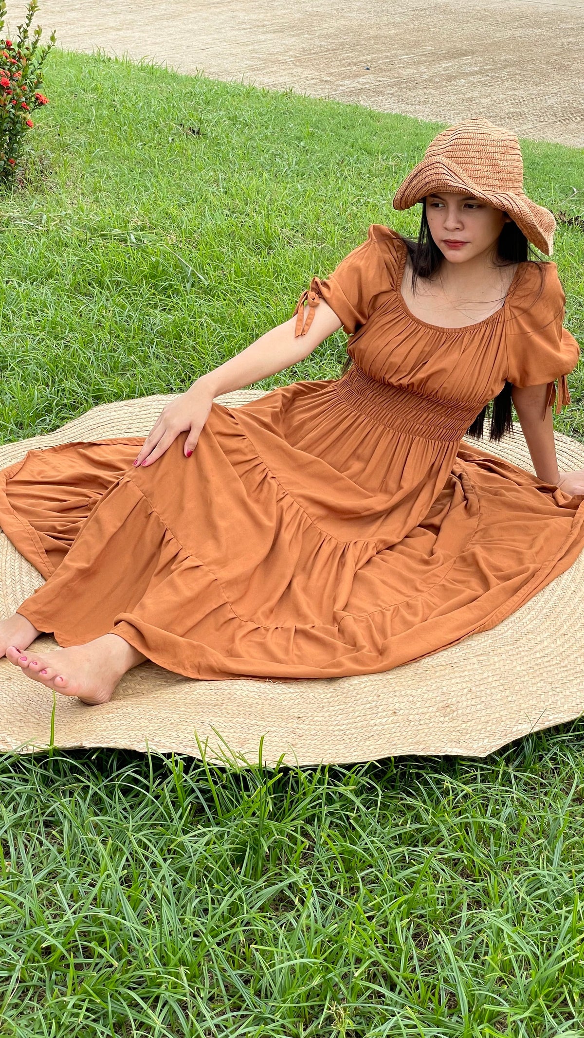 SC43 Dress | Boho Tiered Linen Maxi Dress