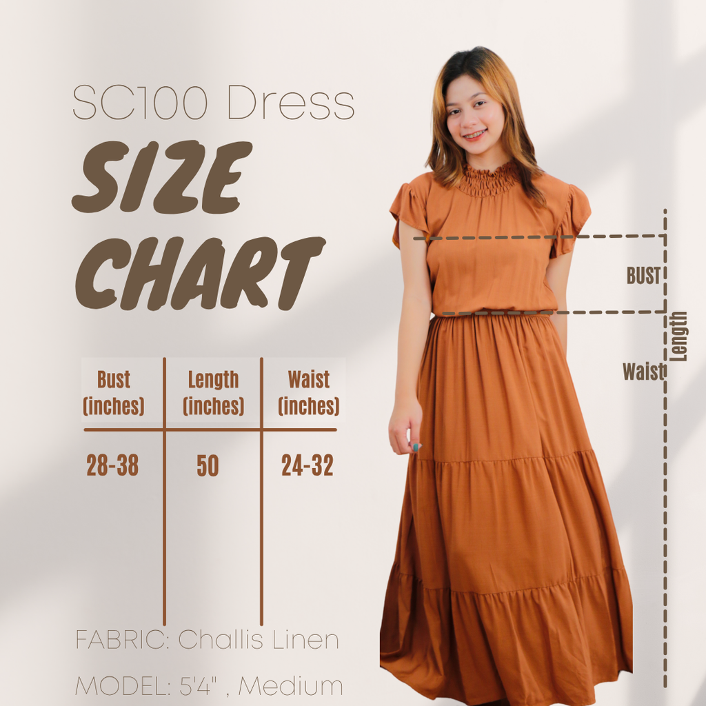 SC100 Dress | Turtleneck Tiered Linen Maxi Dress