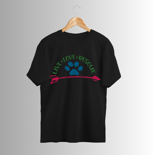 live-love-rescue dog lover t- shirt Stellars Choice