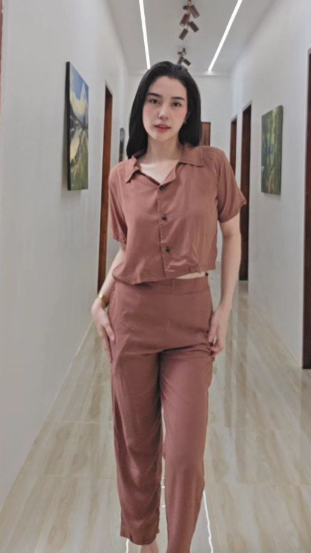 SC75 Set | Button Polo and Trouser Pants Coordinates Set