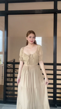 SC128 SET| Linen Self Tie Blouse and Long Maxi Skirt Set