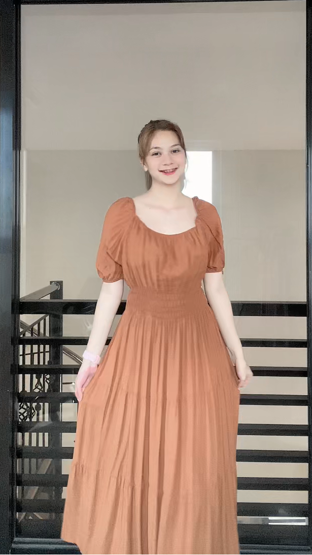 SC43 Dress | Boho Tiered Linen Maxi Dress
