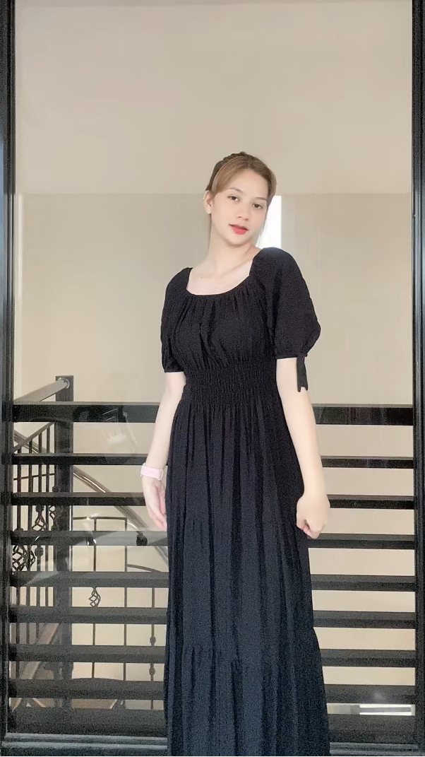 SC43 Dress | Boho Tiered Linen Maxi Dress