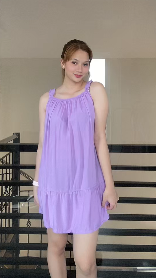 SC69 Sleeveless Multiway Tiered Linen Dress
