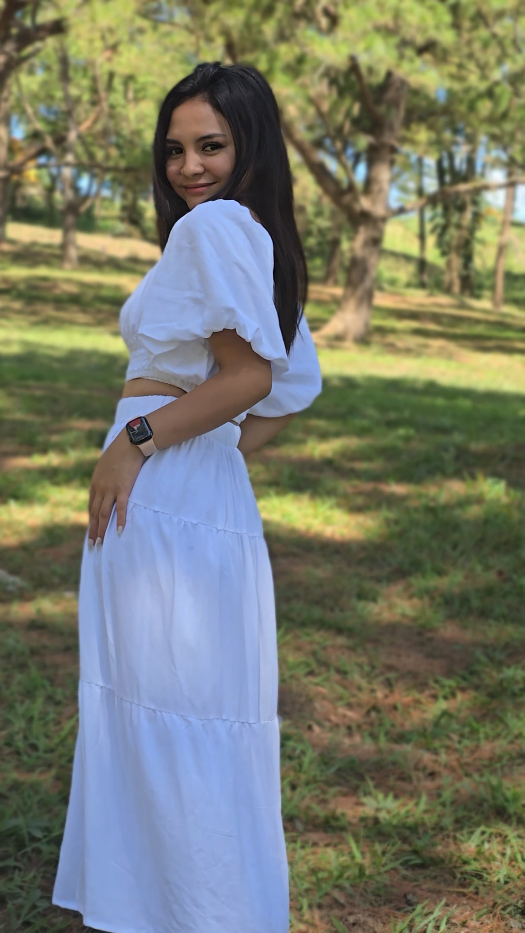 SC78 Set | Off-Shoulder Puff Sleeves Top and Maxi Skirt Set