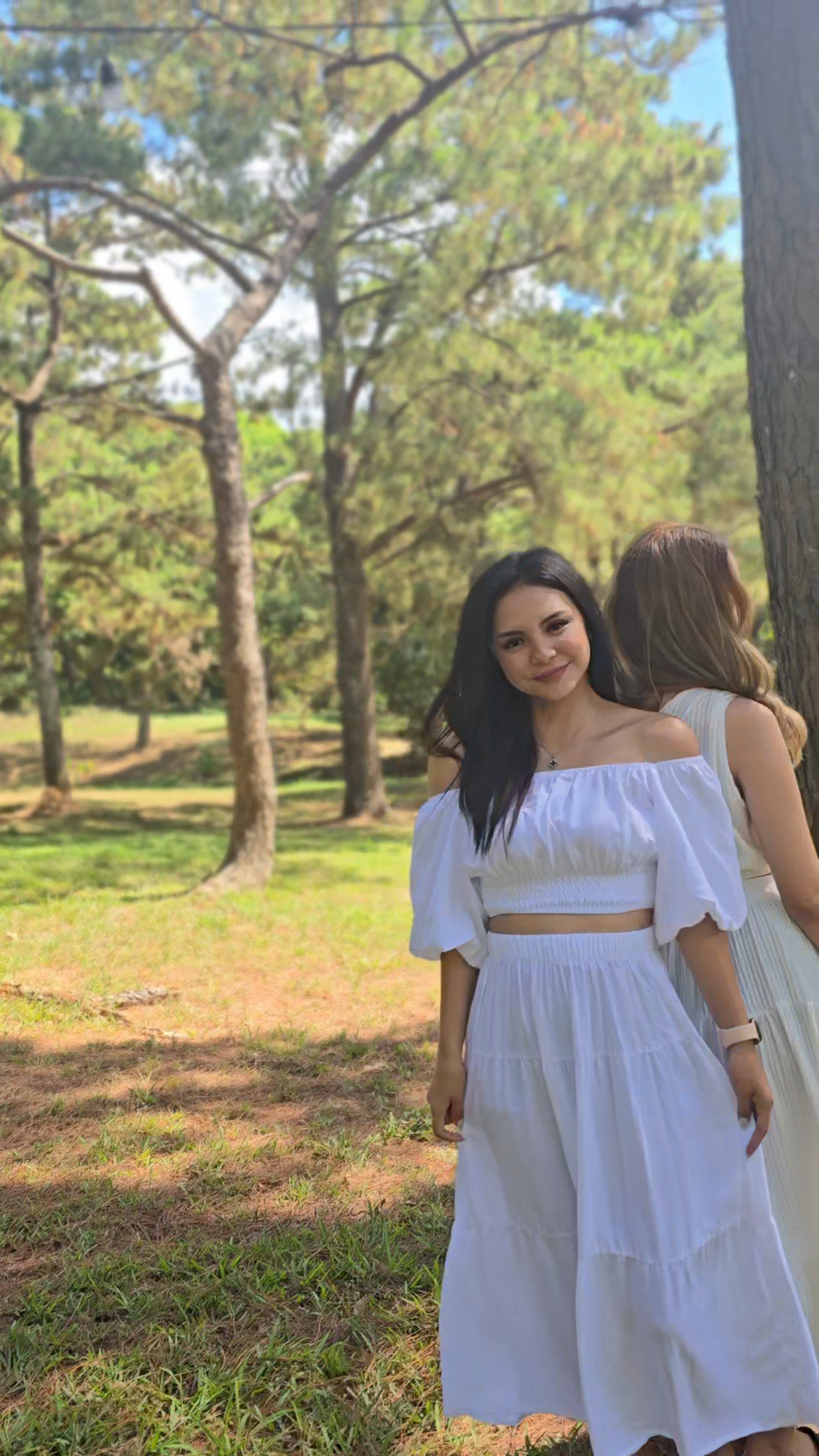 SC78 Set | Off-Shoulder Puff Sleeves Top and Maxi Skirt Set