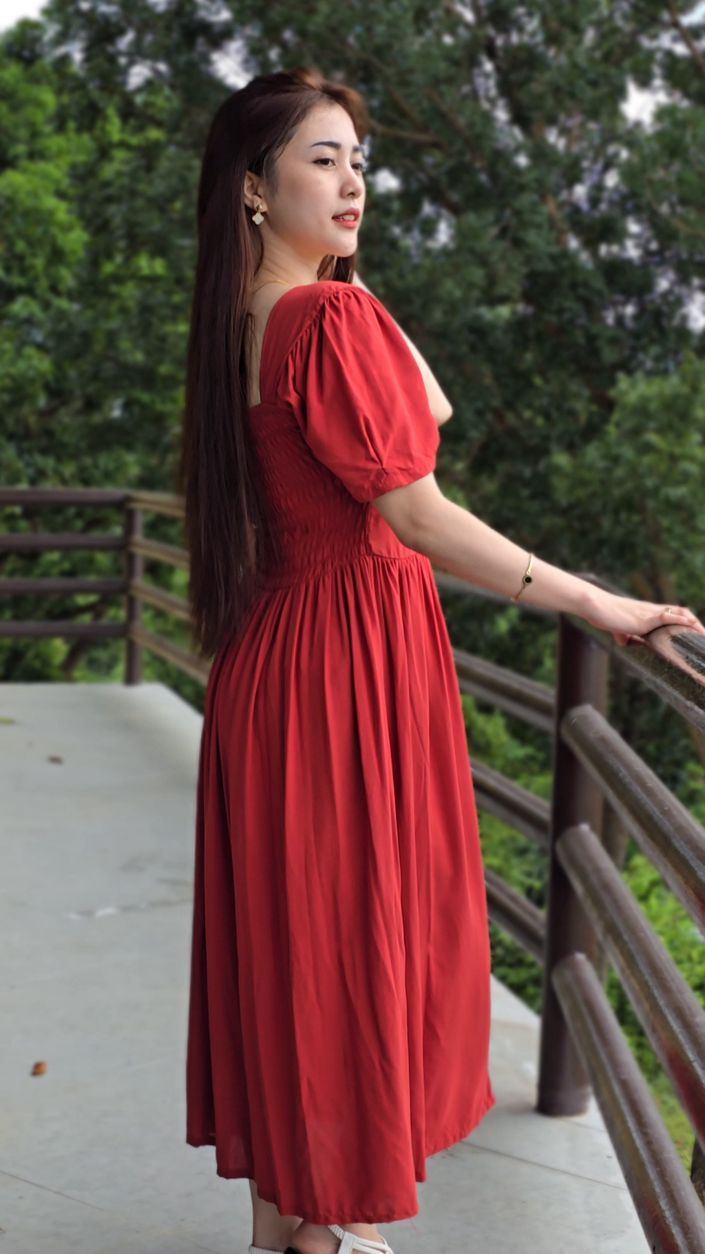SC94 Dress | Button Down Polo Short sleeve Midi Linen Dress