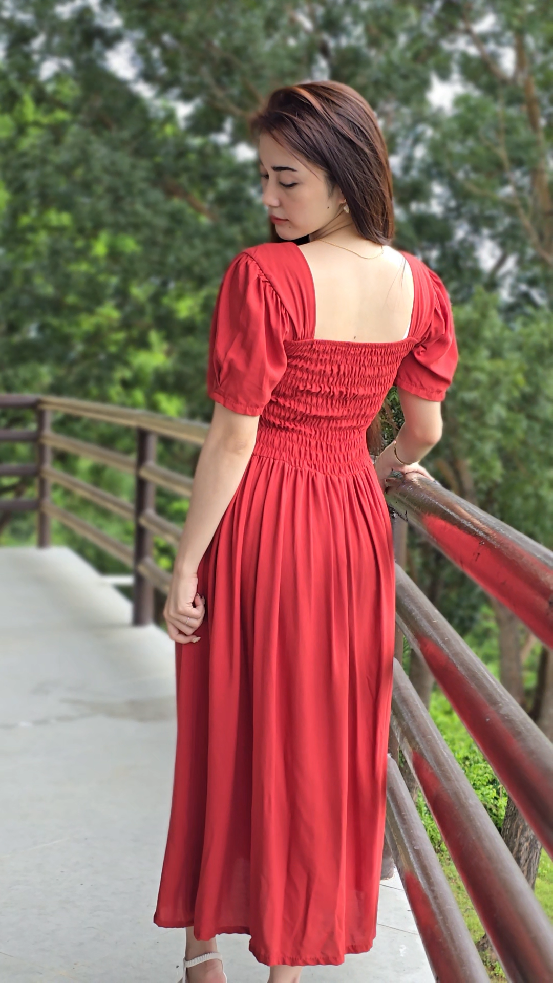 SC94 Dress | Button Down Polo Short sleeve Midi Linen Dress
