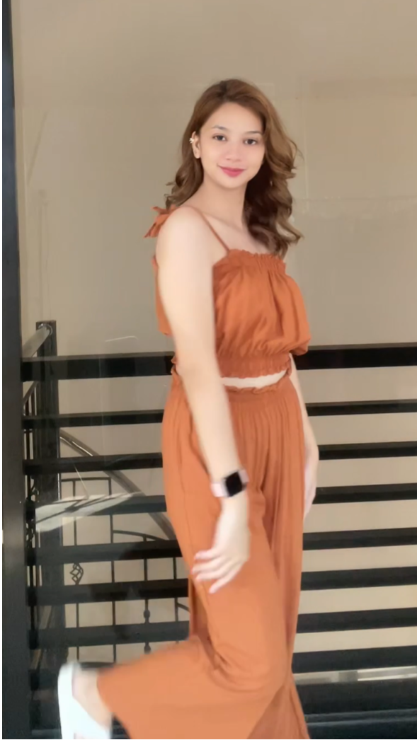 SC107 Set | Self Tie Tube Top and Wideleg Pants with pockets Linen Set